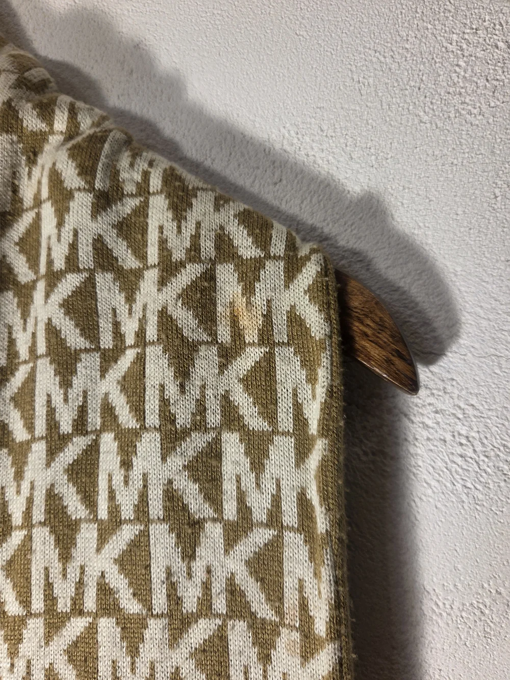 Michael Kors Beige Logo Knit Scarf for Men